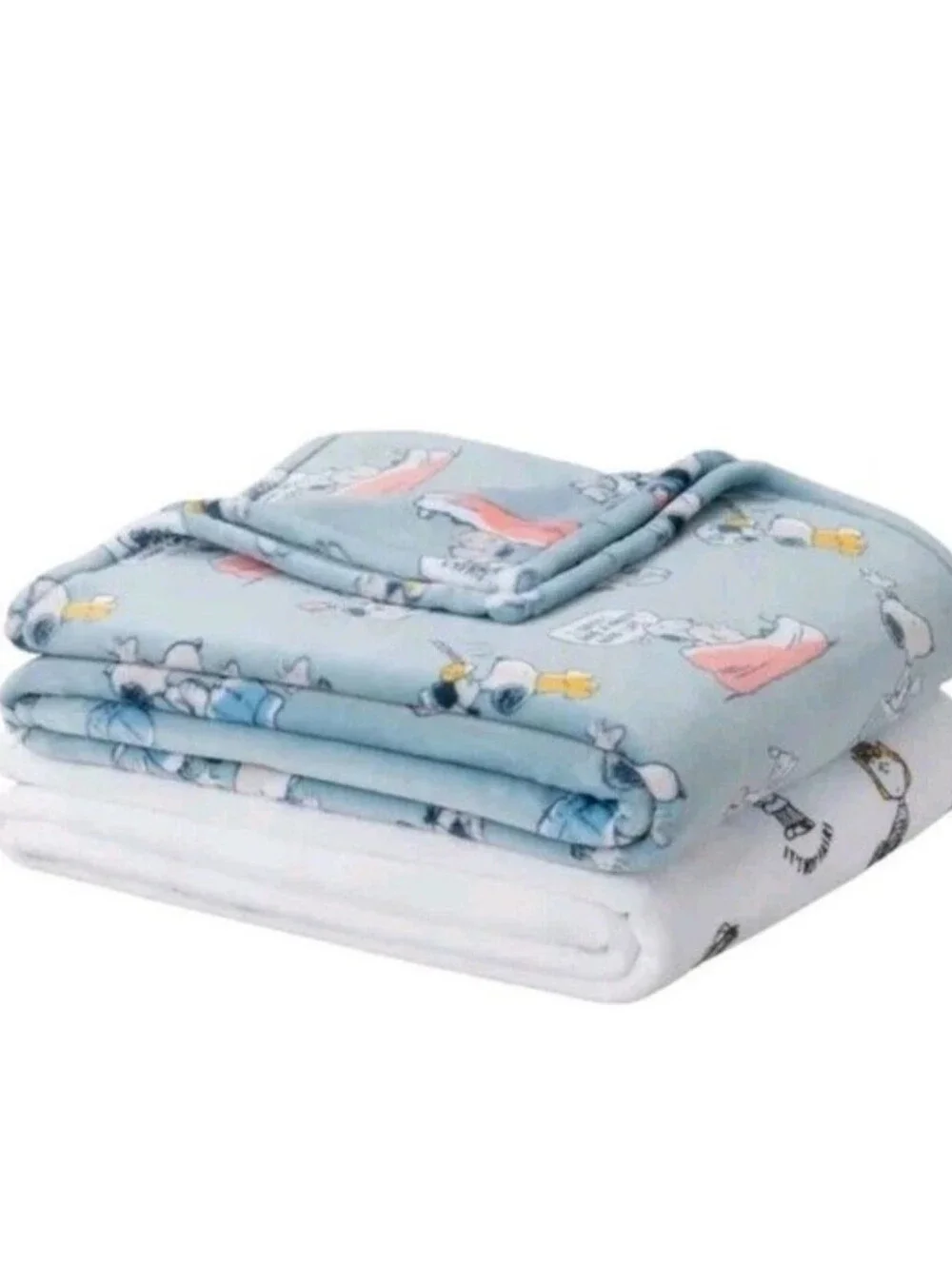 Peanuts Throw Blue White Snoopy 2-Pack Printed VelvetLoft Plush 60
